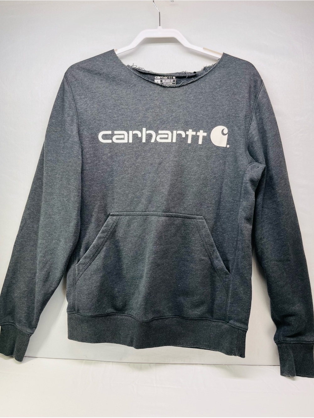 Carhartt Men's Charcoal Gray Logo‎ Crewneck Pullover